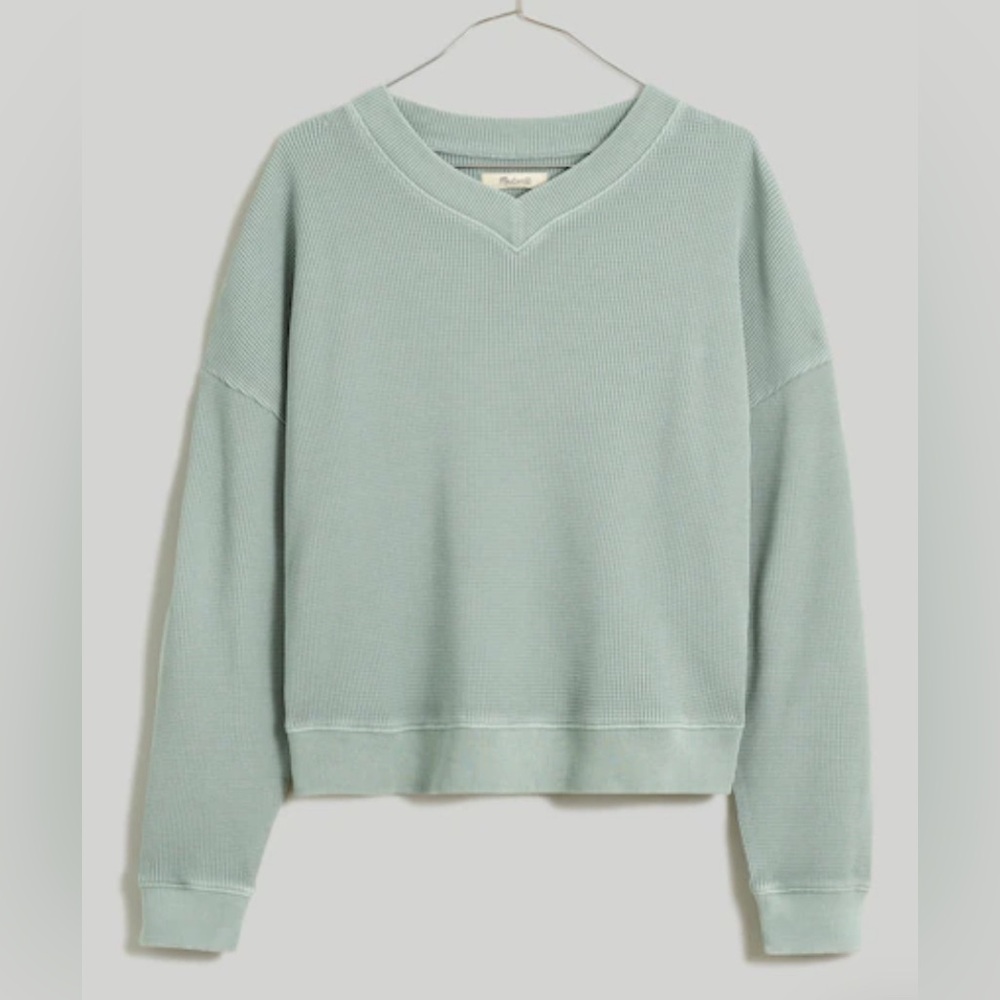 Madewell Waffle Knit Boxy Sweatshirt Tee